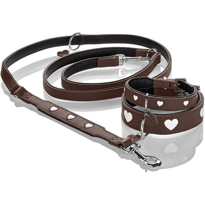 Leren halsband Love - Bruin – Halsband van Hunter | Hondenboetiek (afbeelding 5)