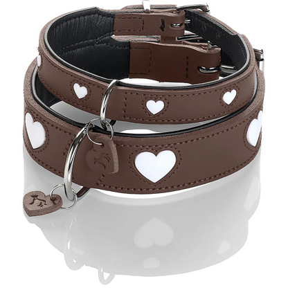 Leren halsband Love - Bruin – Halsband van Hunter | Hondenboetiek (afbeelding 6)