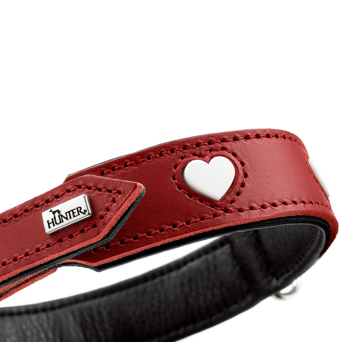 Leren halsband Love - Rood – Halsband van Hunter | Hondenboetiek (afbeelding 2)