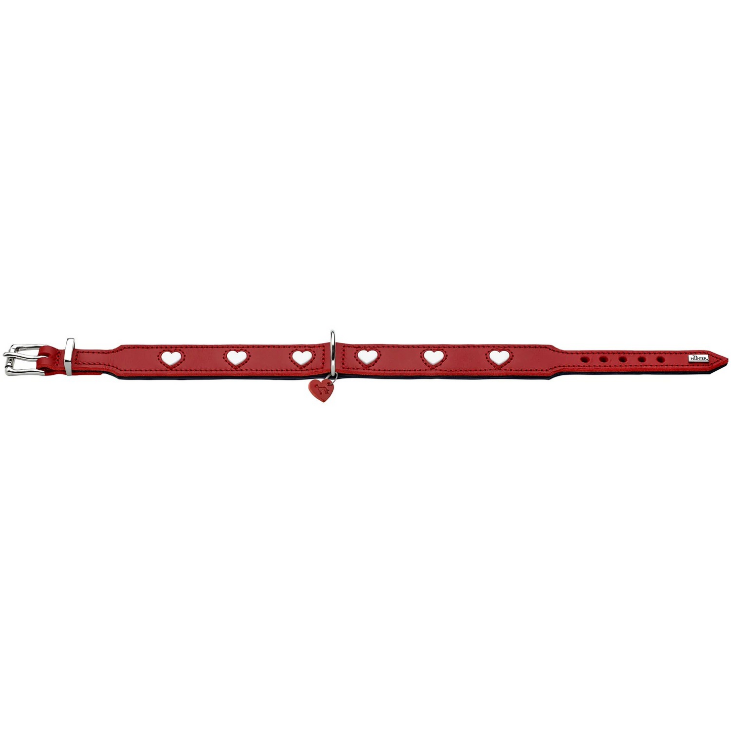Leren halsband Love - Rood – Halsband van Hunter | Hondenboetiek (afbeelding 4)