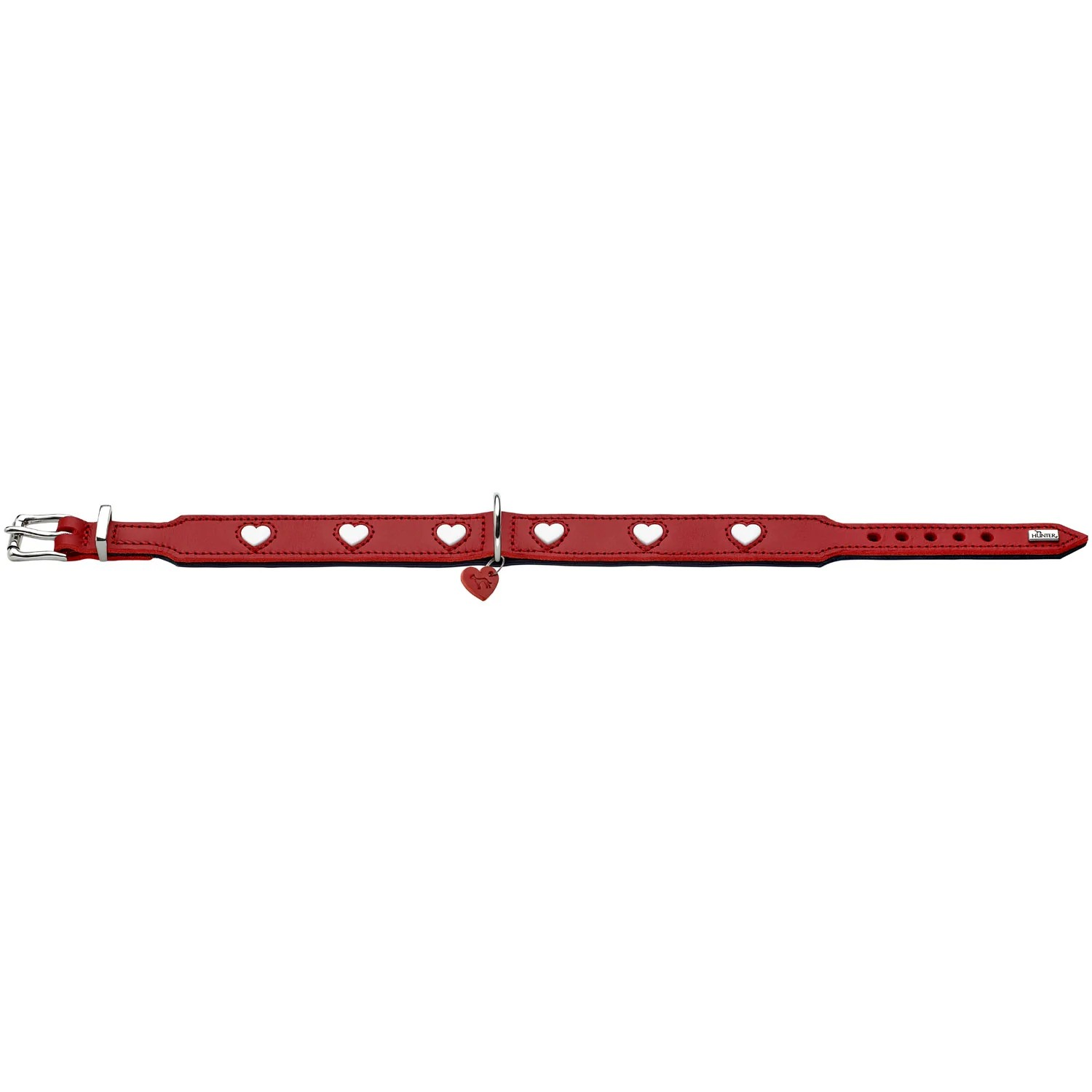 Leren halsband Love - Rood – Halsband van Hunter | Hondenboetiek (afbeelding 4)