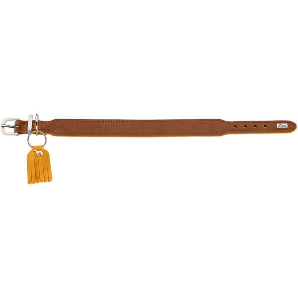 Leren Halsband Lucca Petit - Bruin/Mosterd – Halsband van Hunter | Hondenboetiek (afbeelding 2)