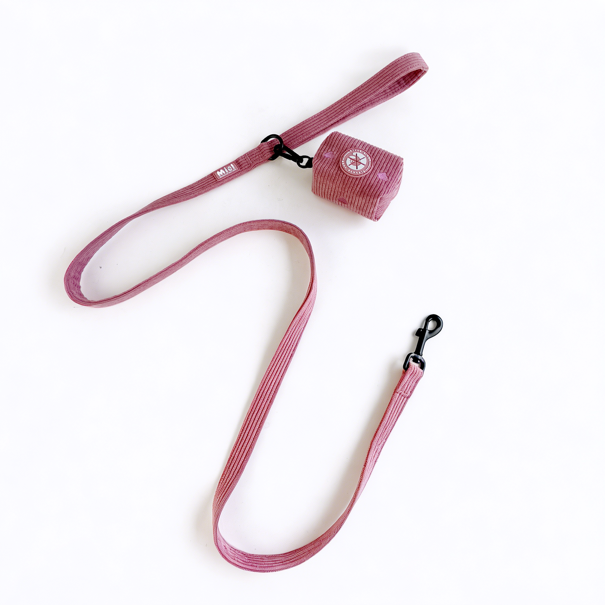 Corduroy Heart Leiband - Roze – Leiband van MIEL | Hondenboetiek (afbeelding 2)