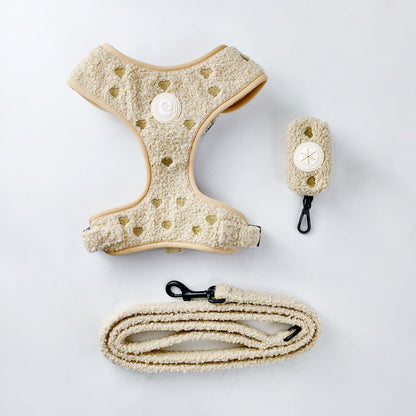 Teddy Heart Leiband Beige – Leiband van MIEL | Hondenboetiek (afbeelding 2)