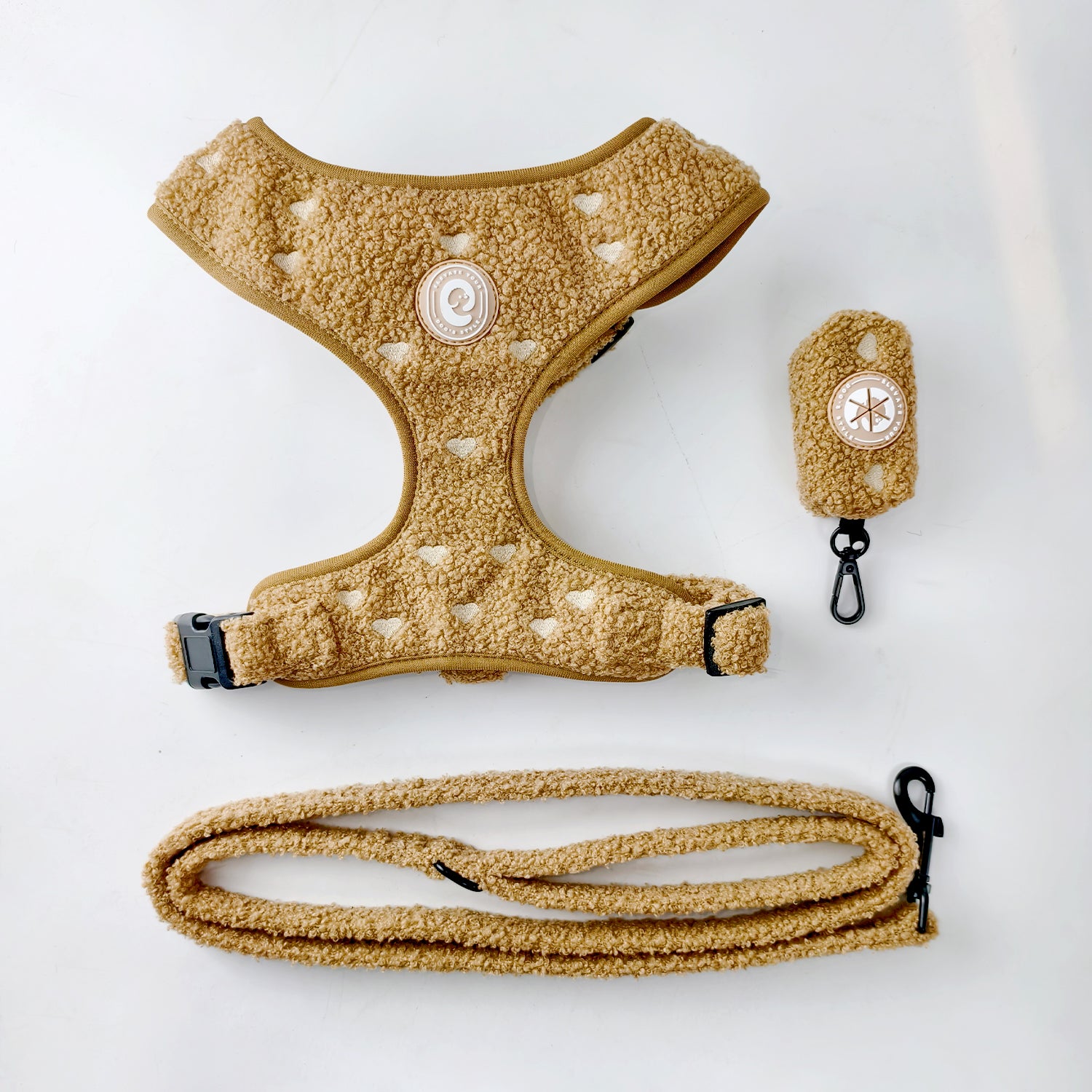 Teddy Heart Leiband Bruin – Leiband van MIEL | Hondenboetiek (afbeelding 2)