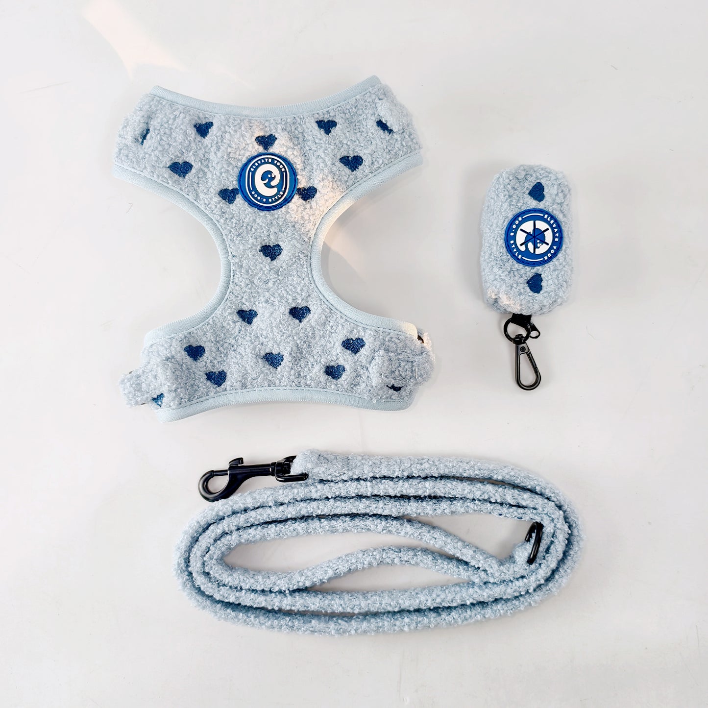 Teddy Heart Leiband Lichtblauw – Leiband van MIEL | Hondenboetiek (afbeelding 2)