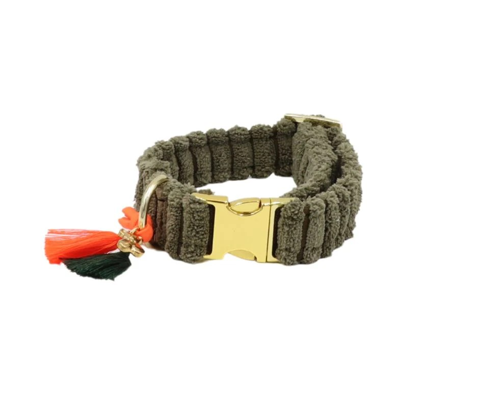 Halsband "Couchy“ Khaki – Halsband van Pellina | Hondenboetiek (afbeelding 2)