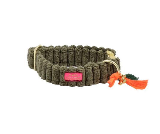 Halsband "Couchy“ Khaki – Halsband van Pellina | Hondenboetiek