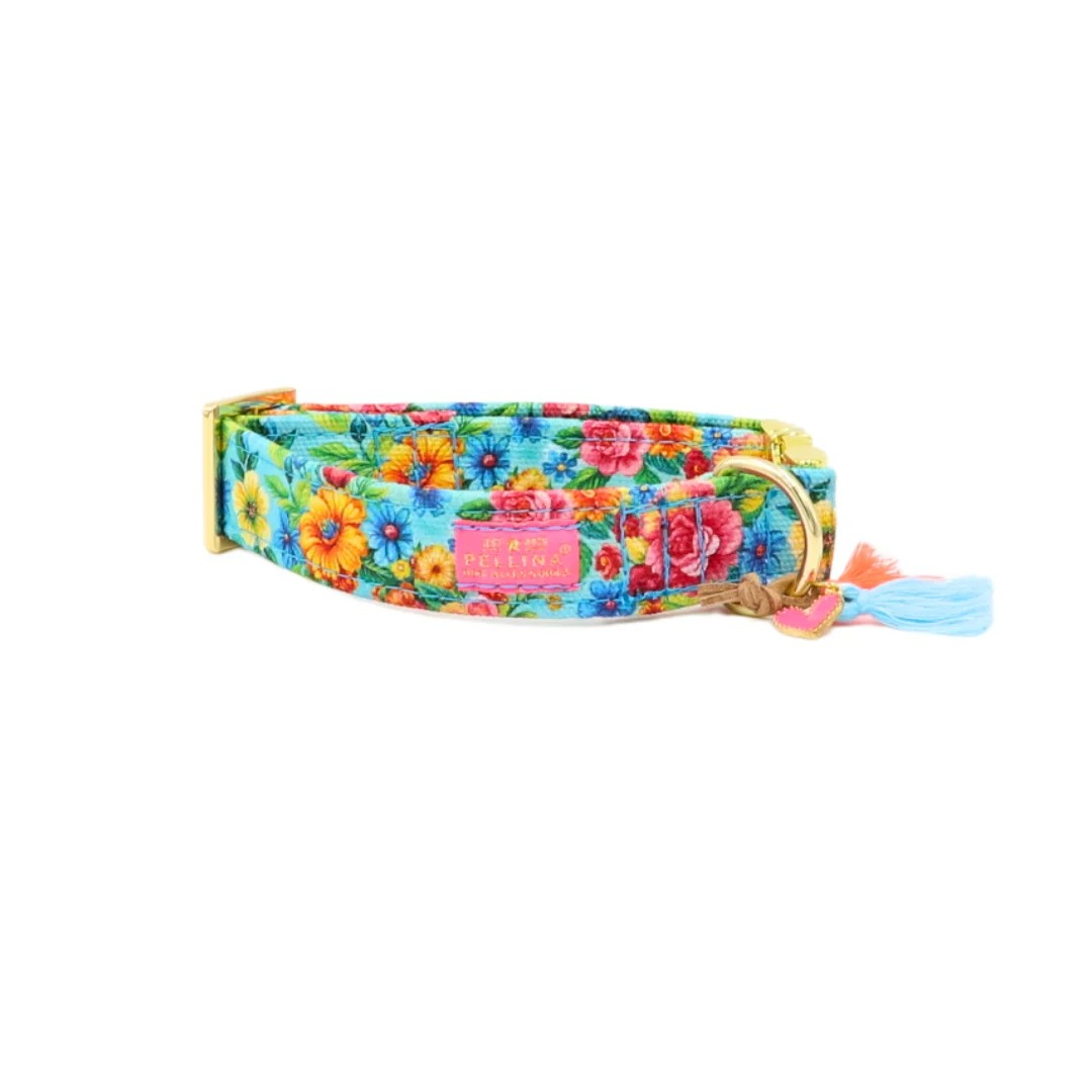 Halsband "Ibiza Flower" – Halsband van Pellina | Hondenboetiek