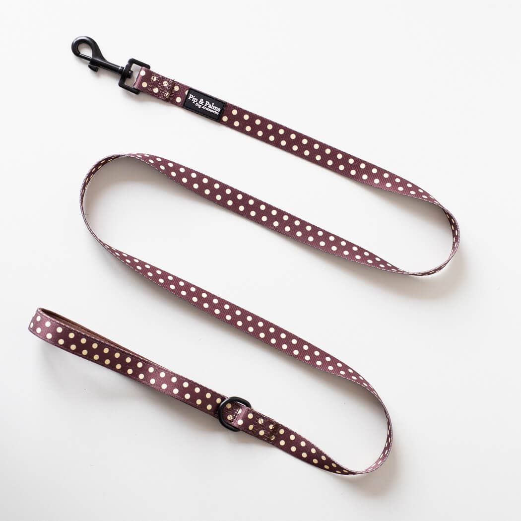 Leiband Choco Dots – Leiband van Pip and Palms | Hondenboetiek (afbeelding 4)