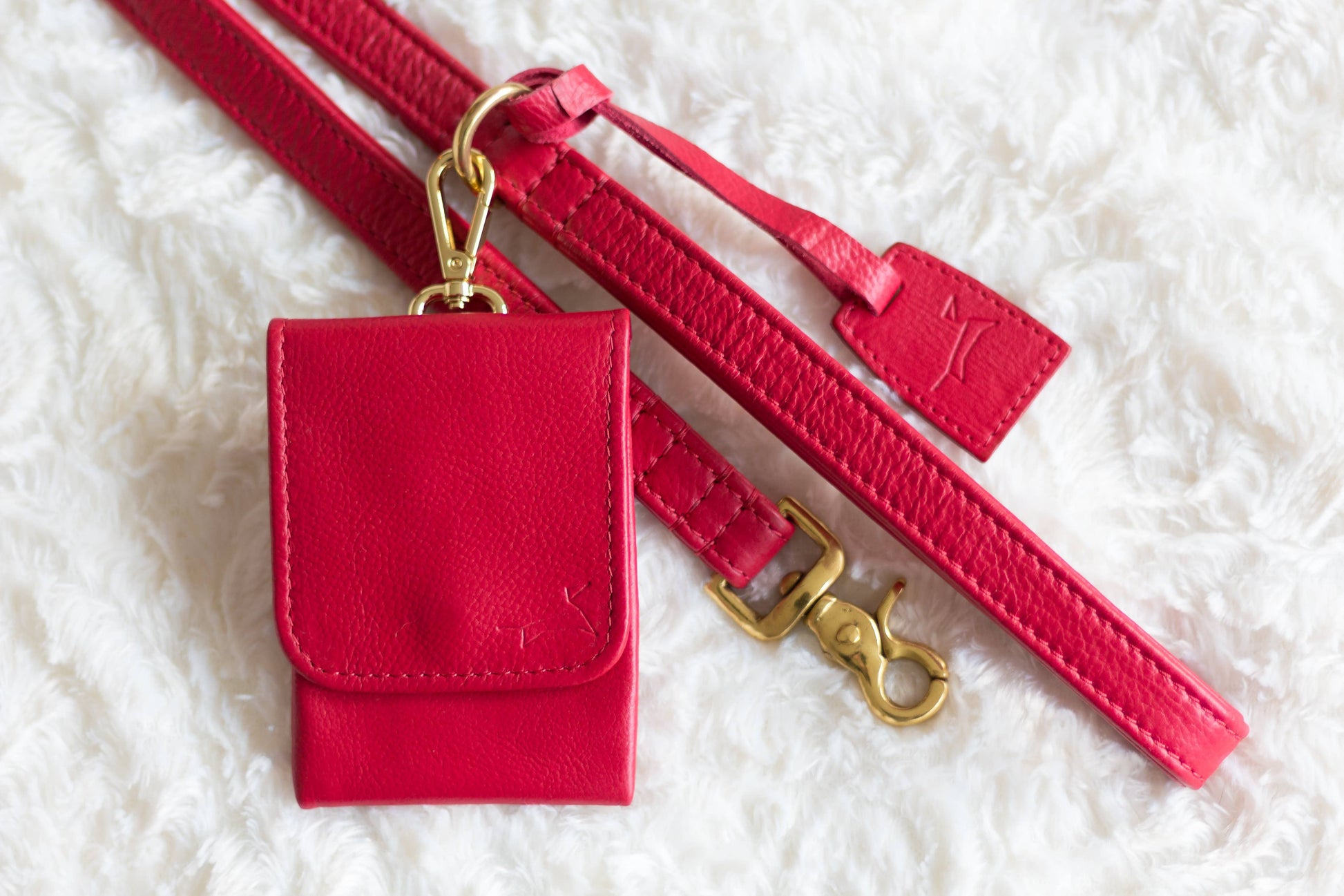 Leren Leiband - Koninklijk Rood – Leiband van The Dog Musthaves | Hondenboetiek (afbeelding 3)